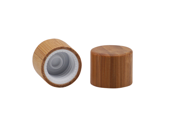 Bamboo Covered Plastic Screw Cap With Insert For Bottles 24mm