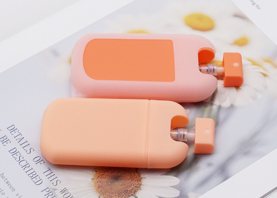 30ml Orange Perfume Spray Pump Plastic Refillable Square Cosmetic Portable