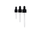 15mm 18mm 24mm Black Glass Dropper Pipette Smooth Plastic Cap For Bottles
