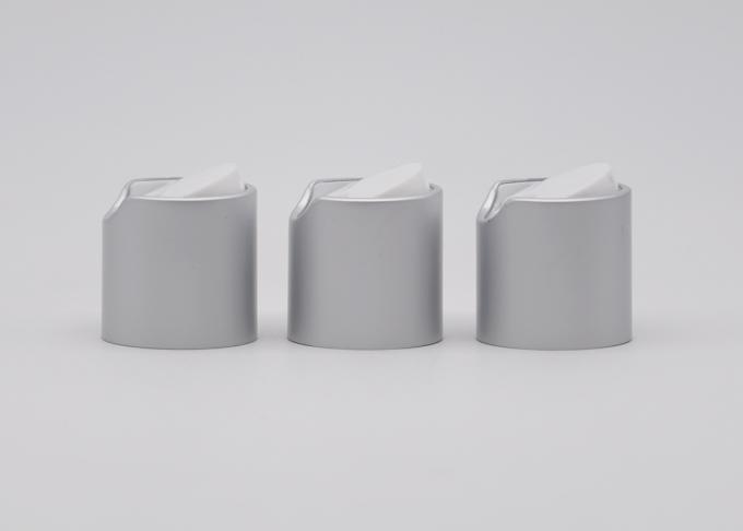 24mm Matte Silver Cosmetic Aluminum Disc Top Cap White Inner Cap Screw Cap