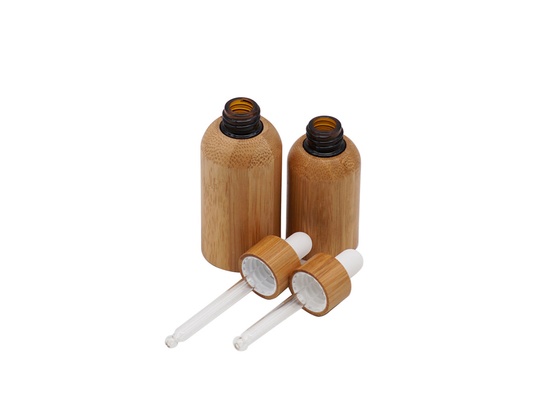 Bamboo 100ml Essential Oil Bottle 50ml Cosmetic Glass Inner Dropper