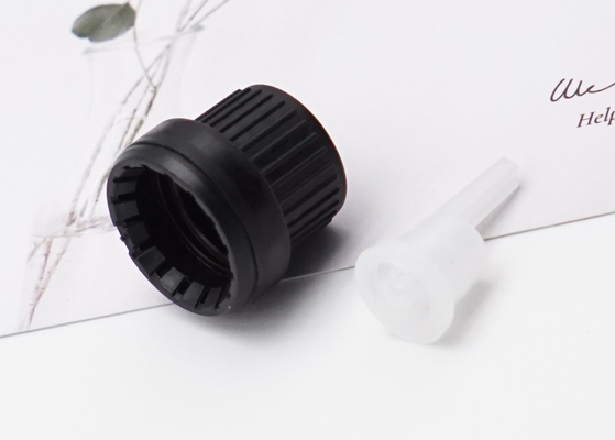 CRC Plastic Screw Cap With Insert For Glass Bottles 18mm Black Tamper Evident Cap