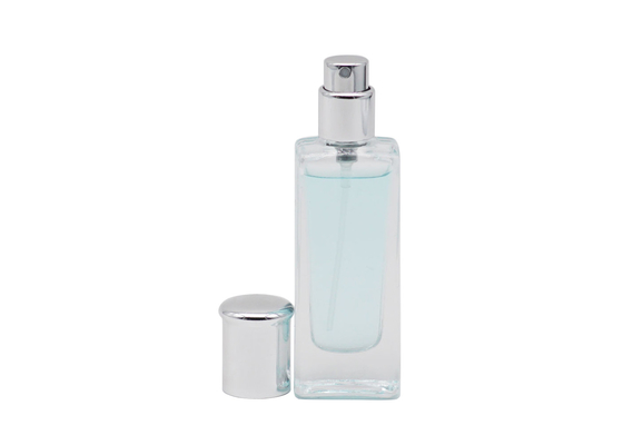 Portable Square Perfume Spray Bottle Transparent Flat Shoulder 30ml Glass