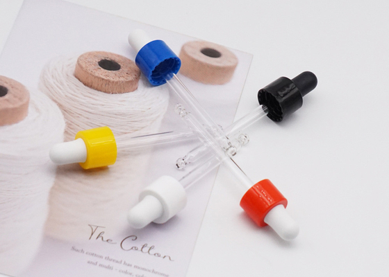 Plastic Glass Dropper Caps Screw Colorful Essential Oil Droppers For Bottles