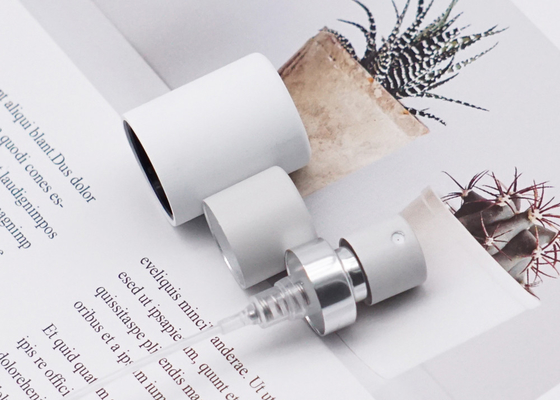 Crimp Perfume Sprayer Pump With White Actuator Cosmetic Aluminum With Collar