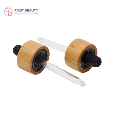 Essential Oil Glass Dropper With Engraved Logo And Natural Bamboo Color Closure