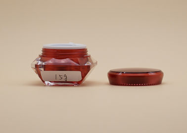 Diamond Cosmetic Cream Containers , Red Color Arcylic Small Cosmetic Pots