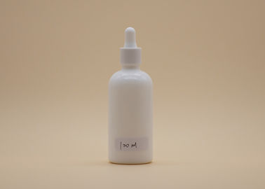 Personal Care Essential Oil Dropper Bottles , White 100ml Glass Dropper Bottles