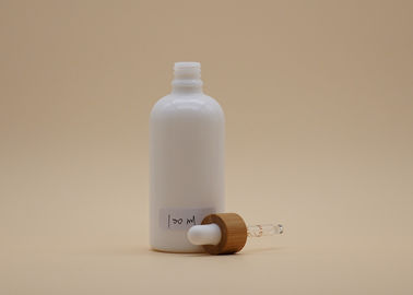 Cylinder Shape White Glass Dropper Bottles 100ml For Cosmetic Packaging