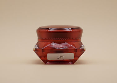 Red Diamond Shape Empty Cosmetic Pots ABS Plastic Cap OEM Design Available