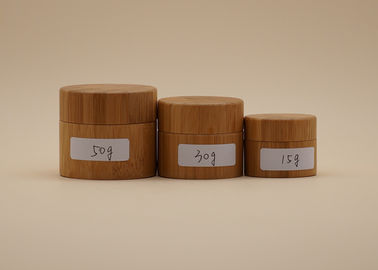 Skin Care Cosmetic Cream Containers , Bamboo Cream Jars 15g 30g 50g