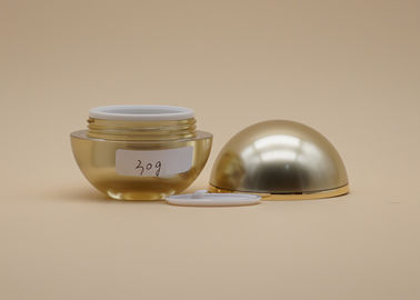 Ball Shape Cosmetic Cream Containers , Gold Circle Empty Makeup jars