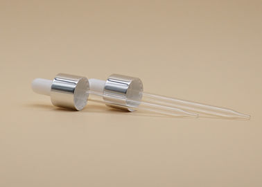 18 / 410 Large Glass Dropper Transparent Pipette Silver Collar For Fluid Delivery