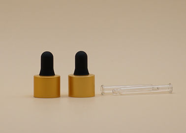 18mm Small Glass Dropper Matt Gold Aluminum Collar For Essential Oil Bottle