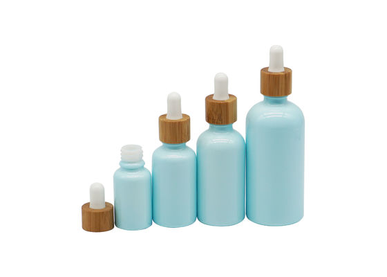Empty Cosmetic 100ml Mini Dropper Bottles With White Bamboo Dropper Cap