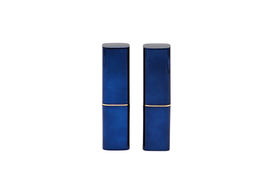 Shiny Blue Empty Lipstick Tube Hot Stamping Surface Treatment