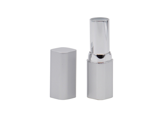 Square Silver Aluminum 3.5g Lipstick Packaging Tube Container