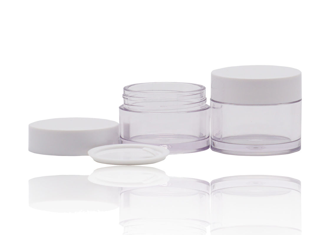 PETG Plastic Cream Jars Cosmetic Packaging With PP White Cap For Beauty
