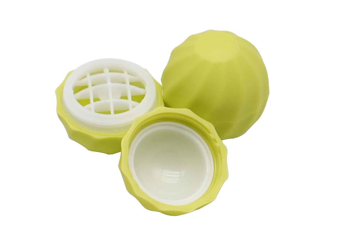 Lemon Color Lip Balm Container Ball Shaped Plastic Lip Balm Tube With