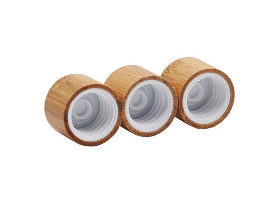 Bamboo Covered Plastic Screw Cap With Insert For Bottles 24mm