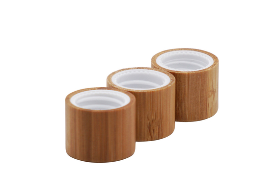 Bamboo Covered Plastic Screw Cap With Insert For Bottles 24mm