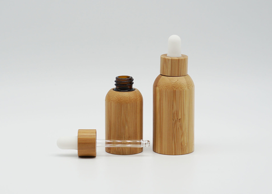 Bamboo 100ml Essential Oil Bottle 50ml Cosmetic Glass Inner Dropper