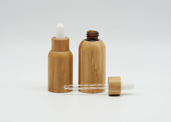 Bamboo 100ml Essential Oil Bottle 50ml Cosmetic Glass Inner Dropper