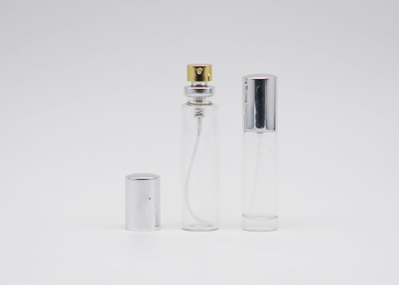 Cosmetic Perfume 3ml Cylinder Tester Glass Spray Bottle With Aluminum Sprayer