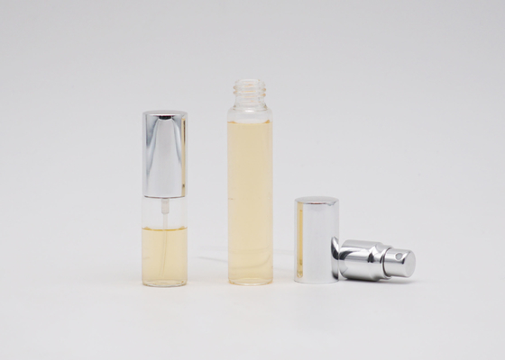 Cosmetic Perfume 3ml Cylinder Tester Glass Spray Bottle With Aluminum Sprayer