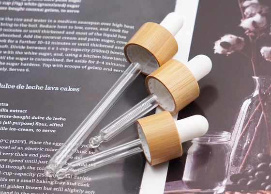 18mm 20mm Bamboo Dropper Cap Essential Oil For Glass Bottle