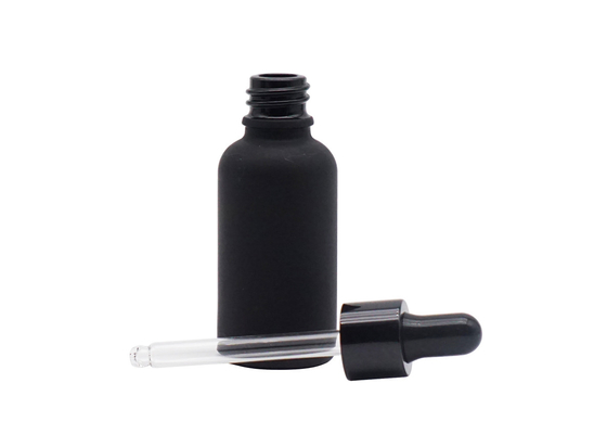 Frosted Black Essential Oil Bottles 50ml Cylinder Package Screen Printing