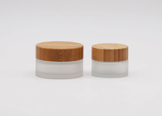 Frosted Clear Cream Cosmetic Jar Container 100g Empty With Bamboo Lid