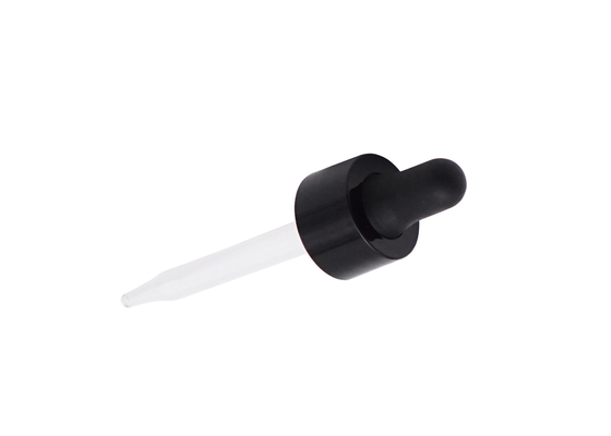 15mm 18mm 24mm Black Glass Dropper Pipette Smooth Plastic Cap For Bottles