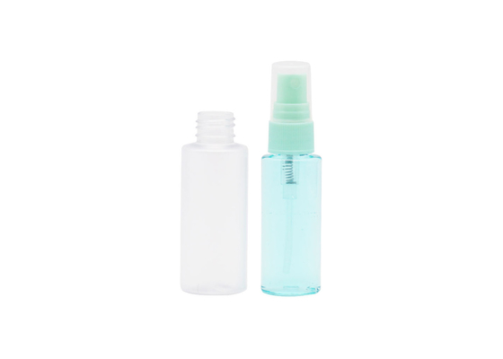 Plastic PET Cosmetic Spray Bottle Light Blue Clear Empty Alcohol 50Ml 60ML