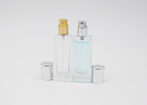 Portable Square Perfume Spray Bottle Transparent Flat Shoulder 30ml Glass