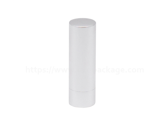 Aluminum Snap Open Lipstick Tube 3.5g Shiny Silver Empty