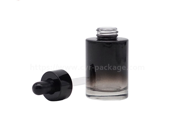 Luxury Black Essential Oil Bottle Dropper Serum Glass Cylinder Cosmetic