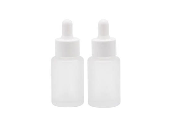 White Cylinder Glass Dropper Bottle 15ml Empty Essential Oil Cosmetic