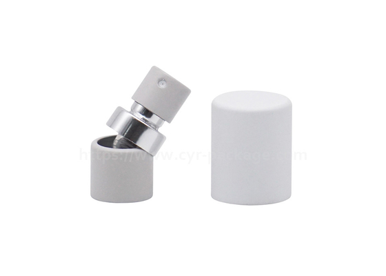 Crimp Perfume Sprayer Pump With White Actuator Cosmetic Aluminum With Collar