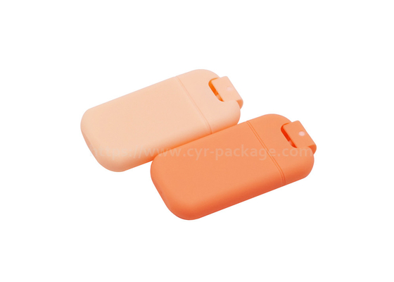 30ml Orange Perfume Spray Pump Plastic Refillable Square Cosmetic Portable