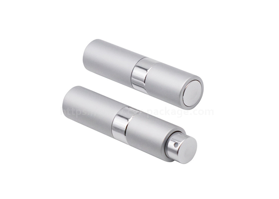 Empty Twist Up Perfume Tester Bottle 8ml 10ml Round Aluminum Glass Refillable Mist Spray