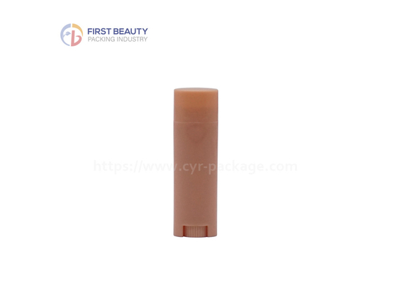 Oval Shape Empty Deodorant Container Tube 4.5g Plastic Lip Balm Light Orange