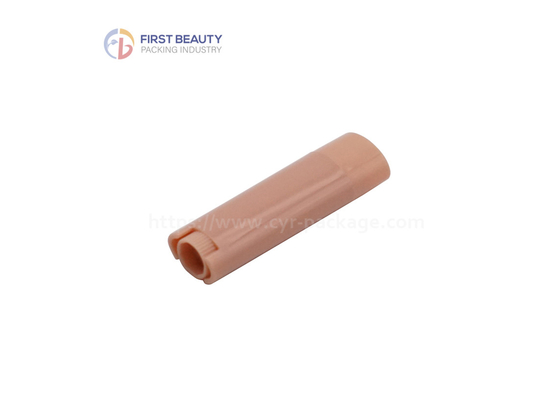 Oval Shape Empty Deodorant Container Tube 4.5g Plastic Lip Balm Light Orange