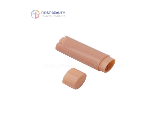 Oval Shape Empty Deodorant Container Tube 4.5g Plastic Lip Balm Light Orange