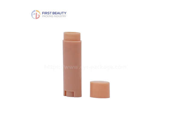 Oval Shape Empty Deodorant Container Tube 4.5g Plastic Lip Balm Light Orange