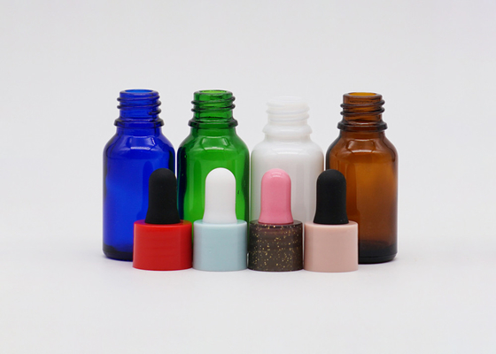 Dropper Caps Essential Oil Glass Bottle With 18mm Screw Droppers