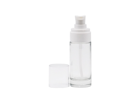 Cylinder Liquid Foundation Bottle 30ml Cosmetic Empty Glass Lotion