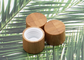 Cosmetic Bamboo Covered Plastic Screw Cap Cylinder 18mm 15mm For Bottles