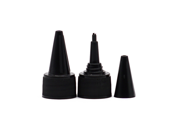 20mm PP Plastic Black Long Nozzle Cap 18mm Twist Top Cap For Screw Bottles