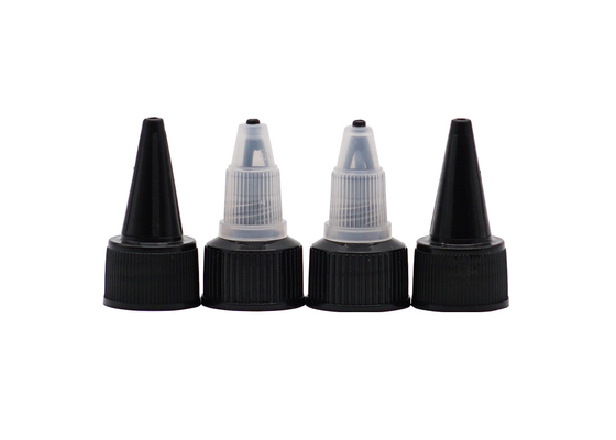 20mm PP Plastic Black Long Nozzle Cap 18mm Twist Top Cap For Screw Bottles